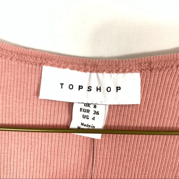 NWT Topshop Pink Ruched Crop Top size 4 - Picture 5 of 8